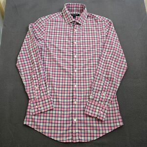 Mizzen+Main Performance Men S Trim Pink Plaid Button Up Dress Shirt